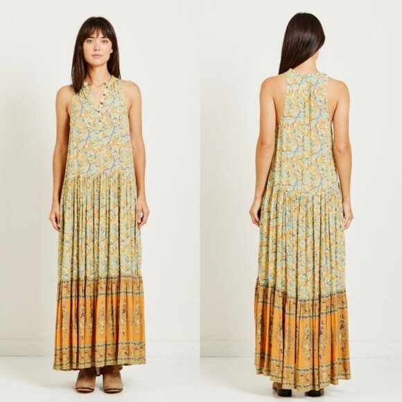 SPELL and The Gypsy Collective Delirium Maxi‎ Dress Gold Size XXS Romantic Boho - Picture 4 of 15